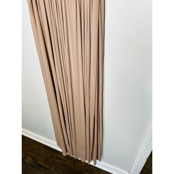 RONNY KOBO Brown Tan One Shoulder Neckline Pleated Bodice Killian Gown Size M - Picture 7 of 15